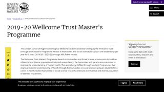 
                            8. 2019-20 Wellcome Trust Master's Programme | LSHTM