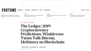 
                            12. 2019 Crypto Predictions, Winklevoss Bitcoin Talk, McKinsey ... - Fortune