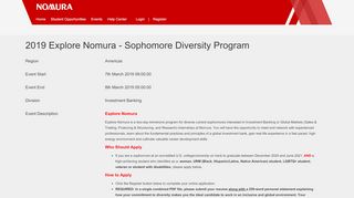 
                            4. 2019 Explore Nomura - Sophomore Diversity Program - Nomura ...