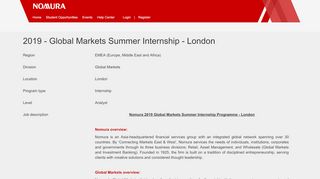 
                            7. 2019 - Global Markets Summer Internship - London - ...