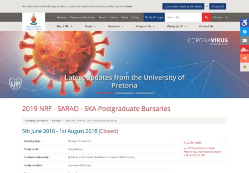 
                            9. 2019 NRF - SARAO - SKA Postgraduate Bursaries | University of ...