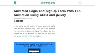 
                            7. [2019 Updated] Animated Login and SignUp Form With Flip Animation ...