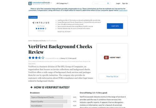
                            8. 2019 VeriFirst Reviews: Background Checks - ConsumersAdvocate.org