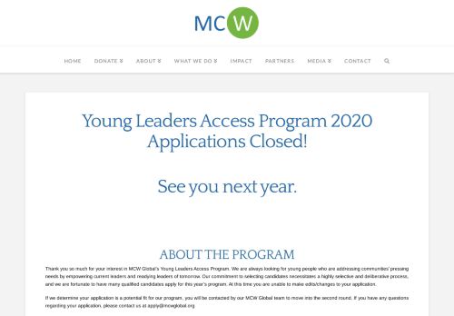 
                            7. 2019 Young Leaders Access Program Call for Applications  ...