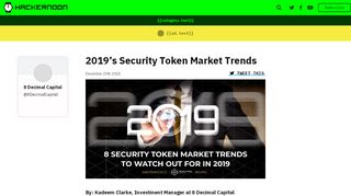 
                            10. 2019's Security Token Market Trends – Hacker Noon