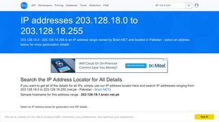 
                            12. 203.128.18 - net.pk - Pakistan - Brain NET - Search IP addresses - DB-IP