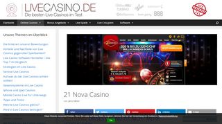 
                            5. 21 Nova Casino Test und 320% bis 320 Euro | LiveCasino.de