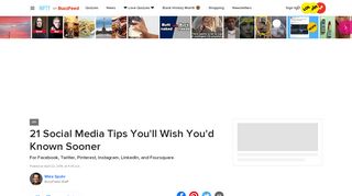 
                            10. 21 Social Media Tips You'll Wish You'd Known Sooner - BuzzFeed