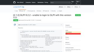 
                            9. [2.1.0] GLPI 9.2.2 - unable to login to GLPI with this version · Issue #39 ...
