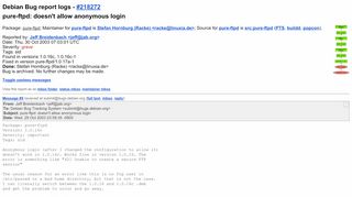 
                            7. #218272 - pure-ftpd: doesn't allow anonymous login - Debian Bug ...