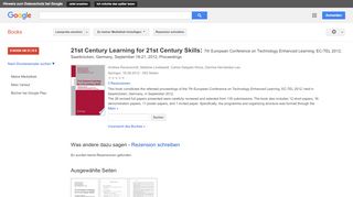 
                            11. 21st Century Learning for 21st Century Skills: 7th European ...