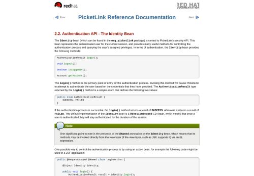 
                            6. 2.2. Authentication API - The Identity Bean - JBoss.org Documentation