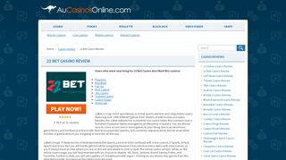 
                            4. 22 Bet Casino Review | Online Casinos in Australia