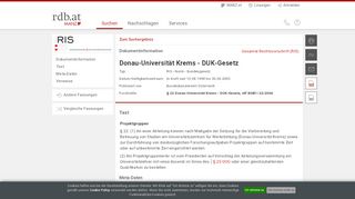
                            8. § 22 Donau-Universität Krems - DUK-Gesetz: RDB Rechtsdatenbank
