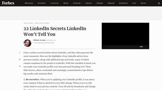 
                            12. 22 LinkedIn Secrets LinkedIn Won't Tell You - Forbes