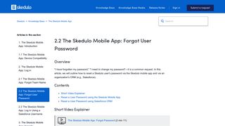 
                            9. 2.2 The Skedulo Mobile App: Forgot User Password – Skedulo