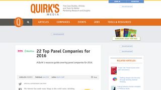 
                            11. 22 Top Panel Companies | Articles | Quirks.com