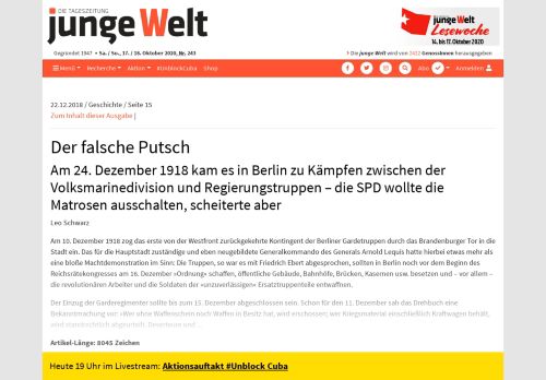 
                            12. 22.12.2018: Der falsche Putsch (Tageszeitung junge Welt)