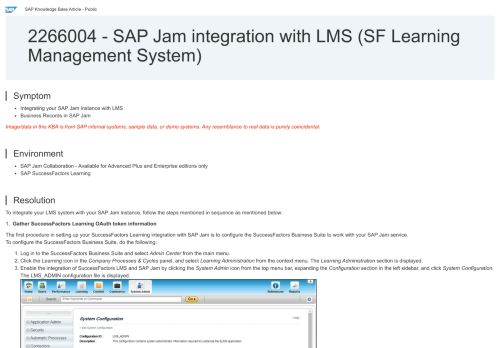 
                            8. 2266004 - SAP Jam integration with LMS (SF Learning ...