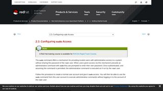 
                            4. 2.3. Configuring sudo Access - Red Hat Customer Portal