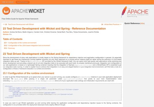 
                            2. 23 Test Driven Development with Wicket and Spring 6.x