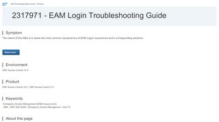 
                            13. 2317971 - EAM Login Troubleshooting Guide | SAP Knowledge Base ...