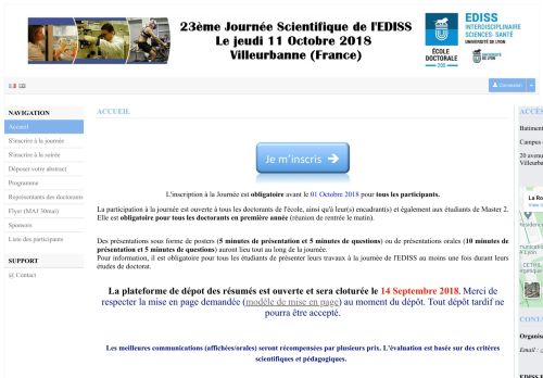 
                            6. 23ème Journée Scientifique de l'EDISS 11 oct. 2018 Lyon (France ...