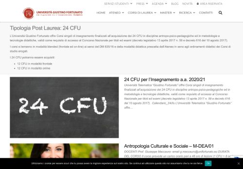 
                            2. 24 CFU Archivi | Università Telematica Giustino Fortunato
