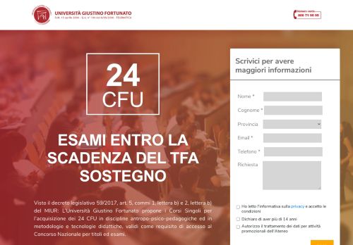 
                            5. 24 CFU per l'insegnamento - Università telematica Giustino Fortunato