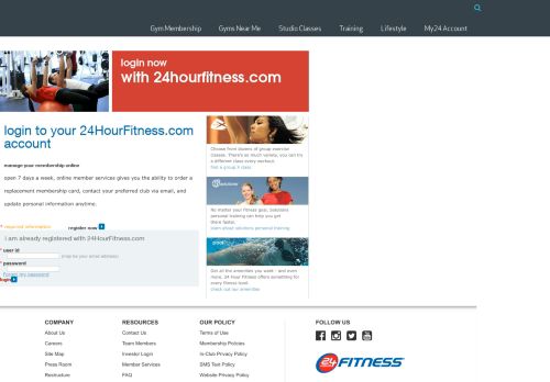 
                            2. 24 Hour Fitness centers - Member Services Login