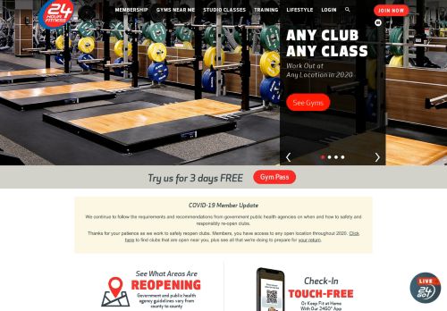 
                            6. 24 Hour Fitness: Gym Memberships and Personal Training
