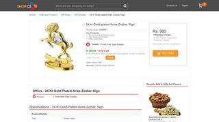 
                            8. 24 kt Gold-plated Aries Zodiac Sign - GE-1037 | Gift Articles - ShopCJ