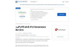 
                            7. 24 Pet Watch Pet Insurance Review | Rating & Pricing