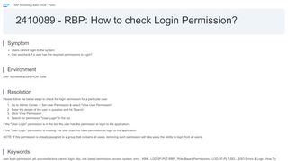 
                            12. 2410089 - RBP: How to check Login Permission? - SAP Support Portal