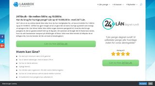 
                            11. 24/7 Lån - Lån op til 10.000 kr. med et kviklån - LaanBox.com