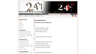 
                            5. 24/7 Online-Bibliothek. My Account : Login : Library Selection