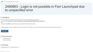 
                            4. 2480863 - Login is not possible in Fiori Launchpad due to ...