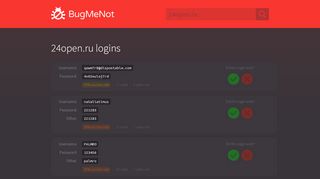 
                            9. 24open.ru passwords - BugMeNot