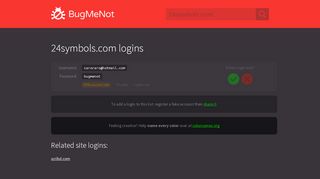 
                            12. 24symbols.com passwords - BugMeNot