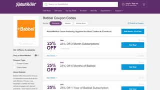 
                            8. 25% Off Babbel Coupon, Promo Codes - RetailMeNot
