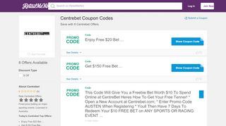 
                            13. $25 Off Centrebet Coupon, Promo Codes - RetailMeNot