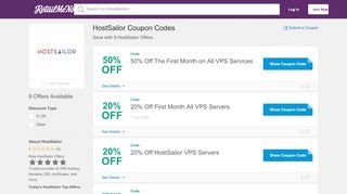 
                            13. 25% Off HostSailor Coupon, Promo Codes - RetailMeNot