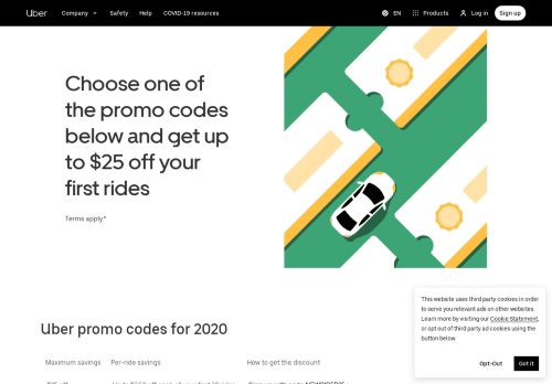
                            1. $25 OFF Uber Promo Codes - Official Coupons for 2019 | Uber