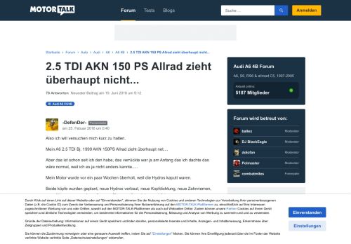 
                            5. 2.5 TDI AKN 150 PS Allrad zieht überhaupt nicht... Seite 5 : So ...