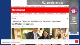
                            7. 250.000ster Segmüller PLUS-Kunde: Resonanz zeigt hohe ...