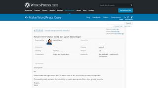 
                            6. #25446 (Return HTTP status code 401 upon failed login) – WordPress ...