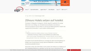 
                            7. 25hours Hotels setzen auf hotelkit » news | tip - Travel Industry ...