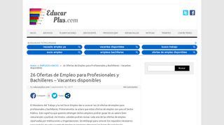 
                            12. 26 Ofertas de Empleo para Profesionales y Bachilleres - Vacantes ...