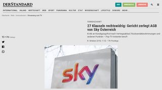 
                            9. 27 Klauseln rechtswidrig: Gericht zerlegt AGB von Sky Österreich ...