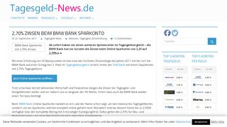 
                            9. 2,70% Zinsen beim BMW Bank Sparkonto – Tagesgeld-News.de